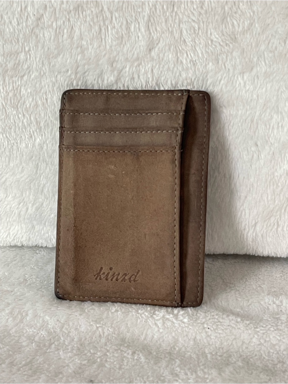 Kinzd Slim Leather Wallet minimalist front pocket RFID blocking technology